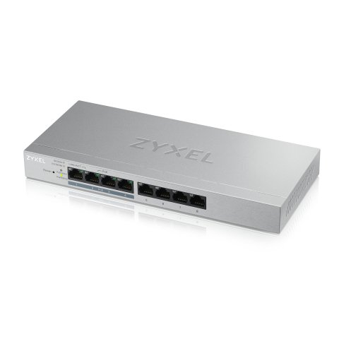 Zyxel GS1200-8HP-EU switch Gestionado L2 Gigabit Ethernet (10/100/1000) Energía sobre Ethernet (PoE) Gris