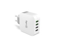 Celly TC4USBTURBO cargador de dispositivo móvil Smartphone, Tableta Blanco Corriente alterna Interior