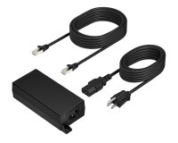 HP Poly PoE++ 65W 2.5G Adapter with 3.66m CAT6A Cable and Power Cord Noir