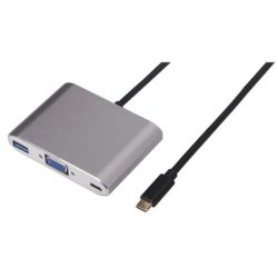 Nilox USB Type-C - VGA/USB Type-C/USB 3.0 M/F USB graphics adapter Silver