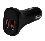 StarTech.com Cargador de Coche USB de Dos Puertos - 24W / 4,8A - Negro