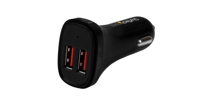 StarTech.com Cargador de Coche USB de Dos Puertos - 24W / 4,8A - Negro