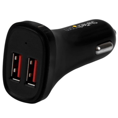 StarTech.com Cargador de Coche USB de Dos Puertos - 24W / 4,8A - Negro