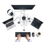 StarTech.com Switch KVM à Câble Hybride USB-C DisplayPort à 2 Ports, 4K 60Hz - Commutateur KVM avec Câbles hôtes intégrés USB-C/DisplayPort/Audio de 1,2m - Switch KVM USB-C Alimenté par Bus, Commutation à distance