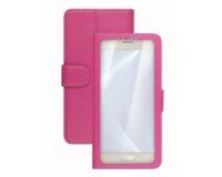 Celly Unica View mobile phone case 14 cm (5.5") Folio Pink