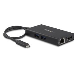 StarTech.com USB-C Multiport Adapter - USB-C Travel Docking Station with 4K HDMI - 60W Power Delivery Pass-Through, GbE, 2pt USB-A 3.0 Hub - Portable Mini USB Type-C Dock for Laptop