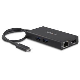 StarTech.com USB-C Multiport Adapter - USB-C Tragbare Docking station mit 4k HDMI - 60W Power Delivery Pass-Through, GbE, 2x USB-A 3.0 Hub - Tragbares Mini USB Typ-C Dock für Laptop