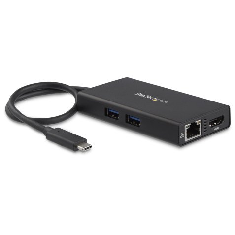 StarTech.com Adaptateur Multiport USB-C - Mini Station d'Accueil USB-C avec 4K HDMI - 60W Power Delivery Pass-Through, GbE, 2x USB-A 3.0 Hub - Mini Dock USB Type-C pour Ordinateur Portable