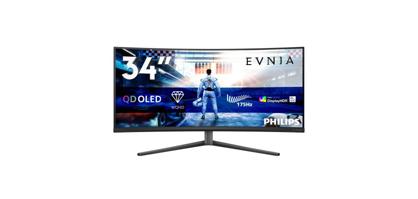 Philips Evnia 6000 34M2C6500/00 computer monitor 86,4 cm (34") 3440 x 1440 Pixels Wide Quad HD QD-OLED Grijs