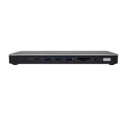 V7 DOCKTB4PT base para portátil y replicador de puertos Alámbrico Thunderbolt 4 Negro, Plata