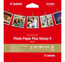 Canon Photo Paper Plus Glossy II PP-201 - fotopapier - hoogglans - 20 vel(len) - 130 x 130 mm - 265 g/m²