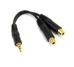 Cable 15cm Audio Splitter Divisor de Auriculares Mini-Jack 3,5mm Estéreo Macho a 2x Hembra
