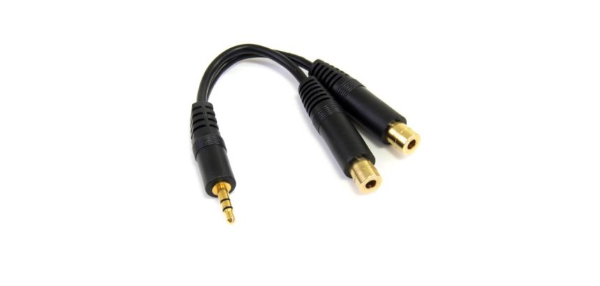 Cable 15cm Audio Splitter Divisor de Auriculares Mini-Jack 3,5mm Estéreo Macho a 2x Hembra