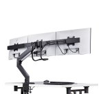 StarTech.com Soporte VESA de Sobremesa para Tres Monitores de 27 Pulgadas - 75x75/100x100 - Brazo de Soporte para 3 Monitores - Grommet o Mordaza - Ajuste sin Herramientas - Brazo con Resorte