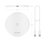 AISENS Cargador Inalambrico USB-C 15W Para Movil, Blanco