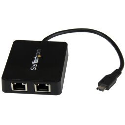 StarTech.com Adaptateur réseau USB-C vers 2 ports Gigabit Ethernet avec port USB 3.0 (Type-A)