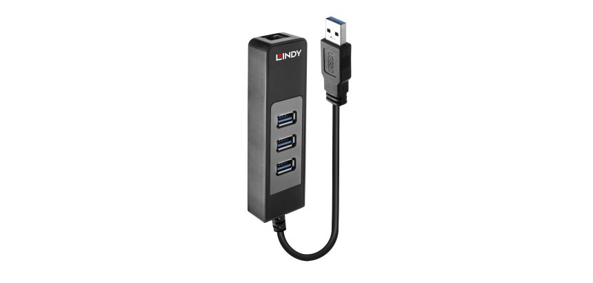 Hub de interfaz USB 3.2 Gen 1 (3.1 Gen 1) Type-A 5000 Mbit/s Negro Lindy 43176