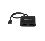 StarTech.com USB-C to Dual DisplayPort 1.2 Adapter, USB Type-C Multi-Monitor MST Hub, Dual 4K 30Hz/1080p 60Hz DP Laptop Display Extender / Splitter, Extra-Long Built-In Cable - Windows Only
