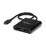 StarTech.com Adaptateur USB-C vers Double DisplayPort 1.2, Hub USB-C Multi-Moniteur MST, Double écran 4K 30Hz/1080p 60Hz DP Extender/Splitter pour Ordinateur Portable, Câble Intégré Extra-Long - Windows Uniquement