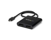 StarTech.com USB-C to Dual DisplayPort 1.2 Adapter, USB Type-C Multi-Monitor MST Hub, Dual 4K 30Hz/1080p 60Hz DP Laptop Display Extender / Splitter, Extra-Long Built-In Cable - Windows Only