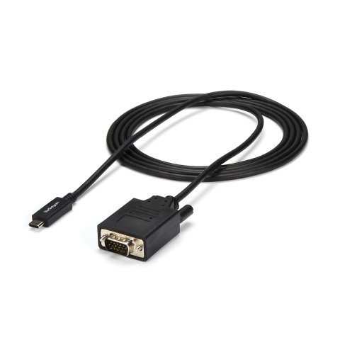 StarTech.com Cable de 2m USB C a VGA - Cable Adaptador Activo de Vídeo de 1920x1200/1080p USB Tipo C a VGA - Compatible con Thunderbolt 3 - De Portátil a Monitor VGA - Modo DP Alt HBR2
