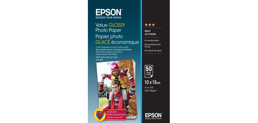 Epson Value Glossy Photo Paper - 10x15cm - 50 Feuilles