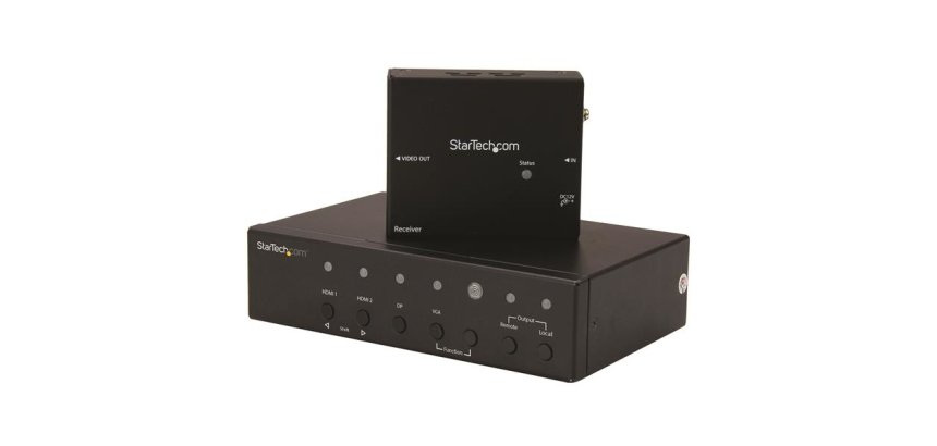 StarTech.com Extendeur vidéo HDBaseT multi-entrées avec switch intégré - HDMI, VGA, DisplayPort via Cat5e ou Cat 6 - 4K