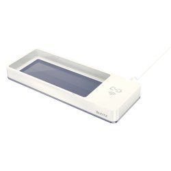 Plumier leitz wow dual 105x32x271mm avec chargeur induction pour recharge smartphone coloris blanc