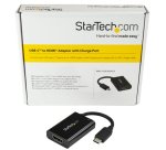 StarTech.com Adaptador USB-C a HDMI 4K con Entrega de Alimentación por USB - 60 Watts - Negro