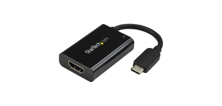 StarTech.com Adaptador USB-C a HDMI 4K con Entrega de Alimentación por USB - 60 Watts - Negro