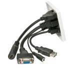 Lindy 60220 toma de corriente HDMI + VGA + USB A + 3.5mm Blanco