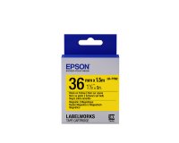 Epson Ruban magnétique pour étiqueteuse LK-7YB2 Noir/Jaune D 36 mm (1,5 m)