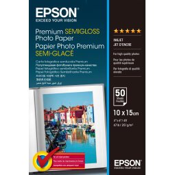 Epson Premium Semi-Gloss Photo Paper - 10x15cm - 50 Feuilles