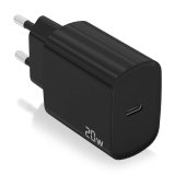 AISENS Cargador USB-C PD3.0 1 Puerto 1xUSB-C 20W, Negro