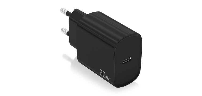 AISENS Cargador USB-C PD3.0 1 Puerto 1xUSB-C 20W, Negro