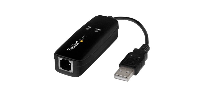 StarTech.com Modem Fax USB 2.0 - Modem Externe Matériel 56K Dial Up V.92 /Dongle/Adaptateur - Modem Fax pour PC Portable - Prise Téléphonique USB - Modem Données USB - Fax Réseau/CMR/POS