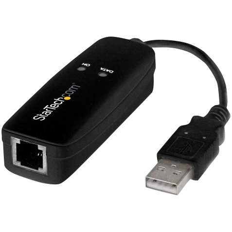 StarTech.com Modem Fax USB 2.0 - Modem Externe Matériel 56K Dial Up V.92 /Dongle/Adaptateur - Modem Fax pour PC Portable - Prise Téléphonique USB - Modem Données USB - Fax Réseau/CMR/POS