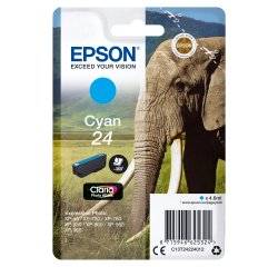 Epson Elephant Singlepack Cyan 24 Claria Photo HD Ink