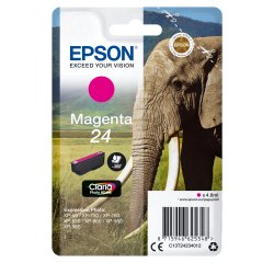 Epson Elephant Singlepack Magenta 24 Claria Photo HD Ink