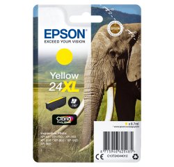 Epson Elephant Singlepack Yellow 24XL Claria Photo HD Ink