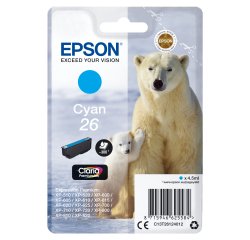 Epson Polar bear Singlepack Cyan 26 Claria Premium Ink