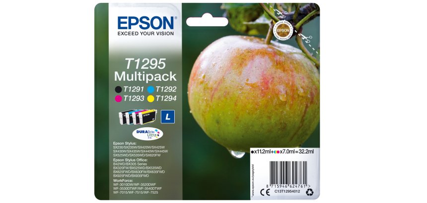 Epson Apple Multipack "Pomme" (T1295) - Encre DURABrite Ultra N, C, M, J