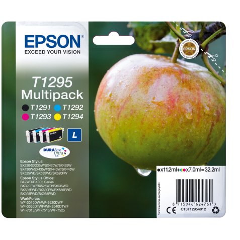 Epson Apple Multipack "Pomme" (T1295) - Encre DURABrite Ultra N, C, M, J