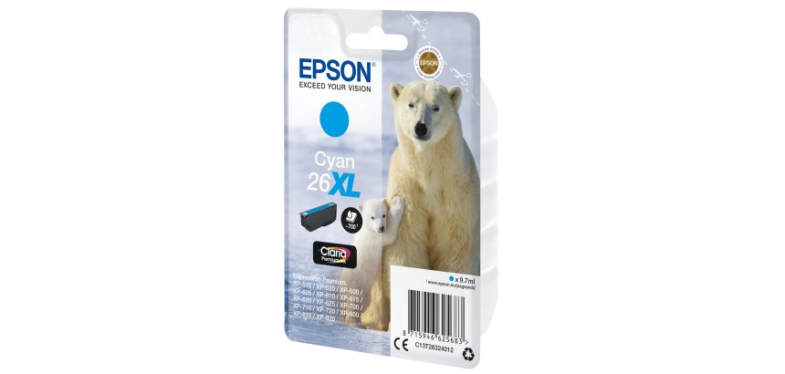 Epson Polar bear Encre cyan Claria Premium Ours Polaire 26XL