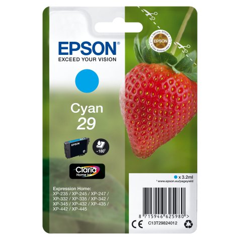 Epson Strawberry Singlepack Cyan 29 Claria Home Ink