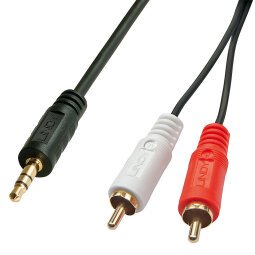 Cable de audio 1 m 3,5mm 2 x RCA Negro Lindy 35680