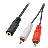 Lindy 35677 cable de audio 0,25 m 2 x RCA 3,5mm Negro, Rojo, Blanco