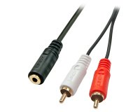Lindy 35677 cable de audio 0,25 m 2 x RCA 3,5mm Negro, Rojo, Blanco
