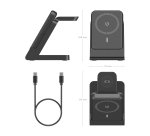AISENS Cargador Inalambrico USB-C 4 en 1 De 15W Para Movil, Apple Watch, Auriculares Con Estuche De Carga, Negro