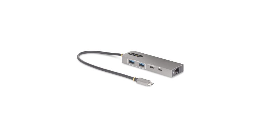 StarTech.com 3-Port USB-C Hub mit 2,5 Gbps Ethernet und 100W Power Delivery Pass-Through, USB 3.2 10Gbps, 2x USB-A/1x USB-C, Tragbarer USB Type-C Adapter Hub